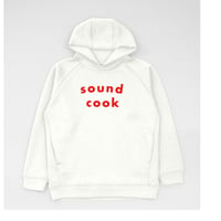 受注発注品 ｜sound cook パーカー（白赤）｜フロッキープリント