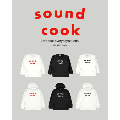 受注発注品 ｜sound cook パーカー（白黒）｜フロッキープリント