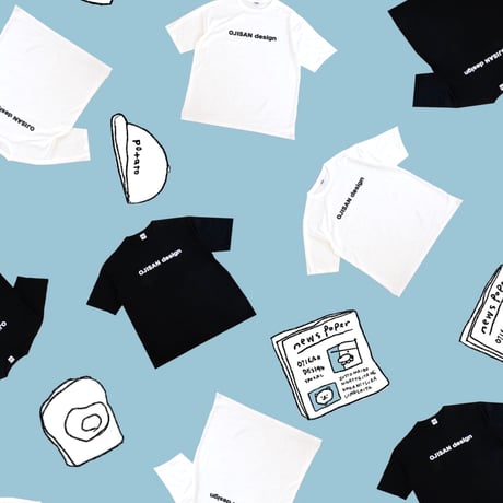 OJISAN design Big Silhouette Tシャツ・半袖ホワイト
