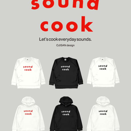 受注発注品 ｜sound cook トレーナー（黒白）｜フロッキープリント