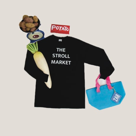 THE STROLL MARKET 長袖Tシャツ（ブラック）