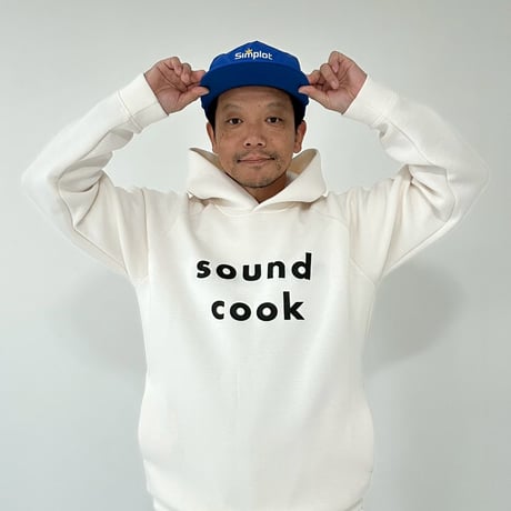 受注発注品 ｜sound cook パーカー（白黒）｜フロッキープリント