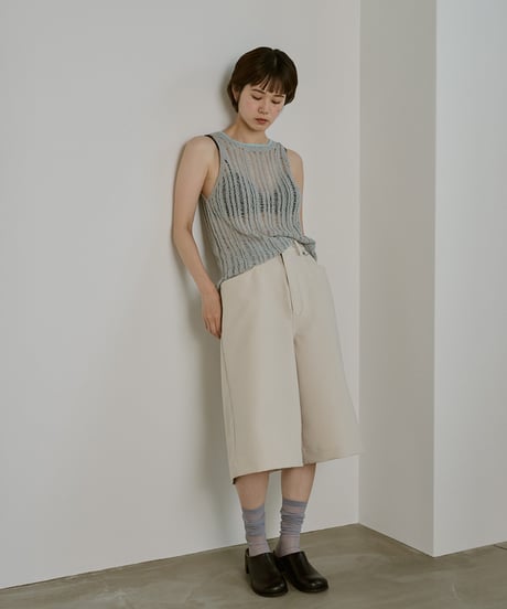Bicolor Sheer Rib Knit Tanktop