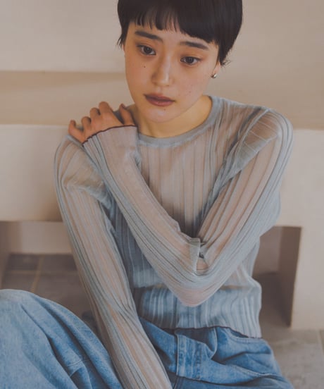 Mini Bicolor Sheer Rib Knit