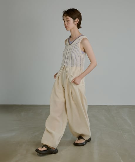 Bicolor Sheer Rib Knit Tanktop