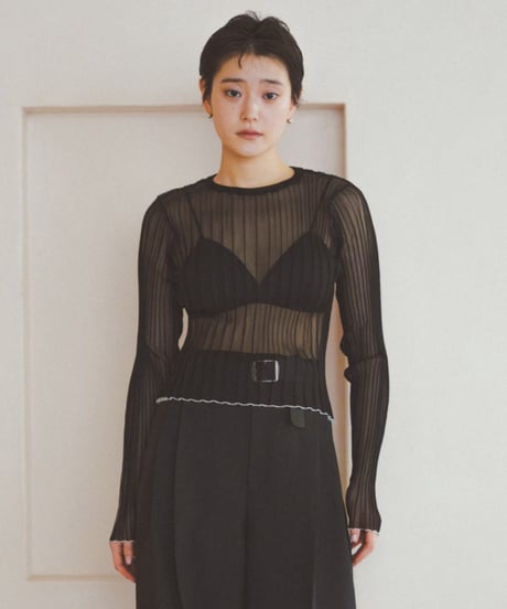 Mini Bicolor Sheer Rib Knit