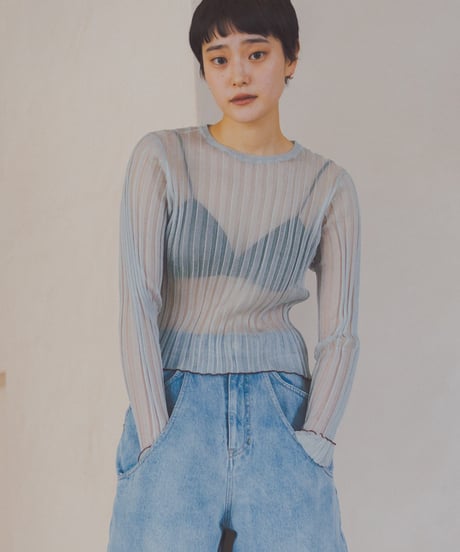 Mini Bicolor Sheer Rib Knit