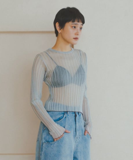 Mini Bicolor Sheer Rib Knit