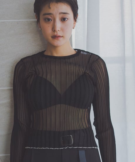 Mini Bicolor Sheer Rib Knit