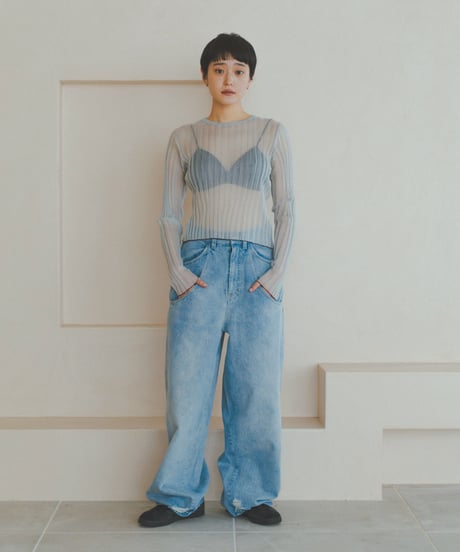Mini Bicolor Sheer Rib Knit