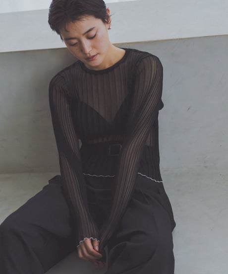 Mini Bicolor Sheer Rib Knit
