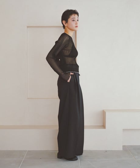 Mini Bicolor Sheer Rib Knit
