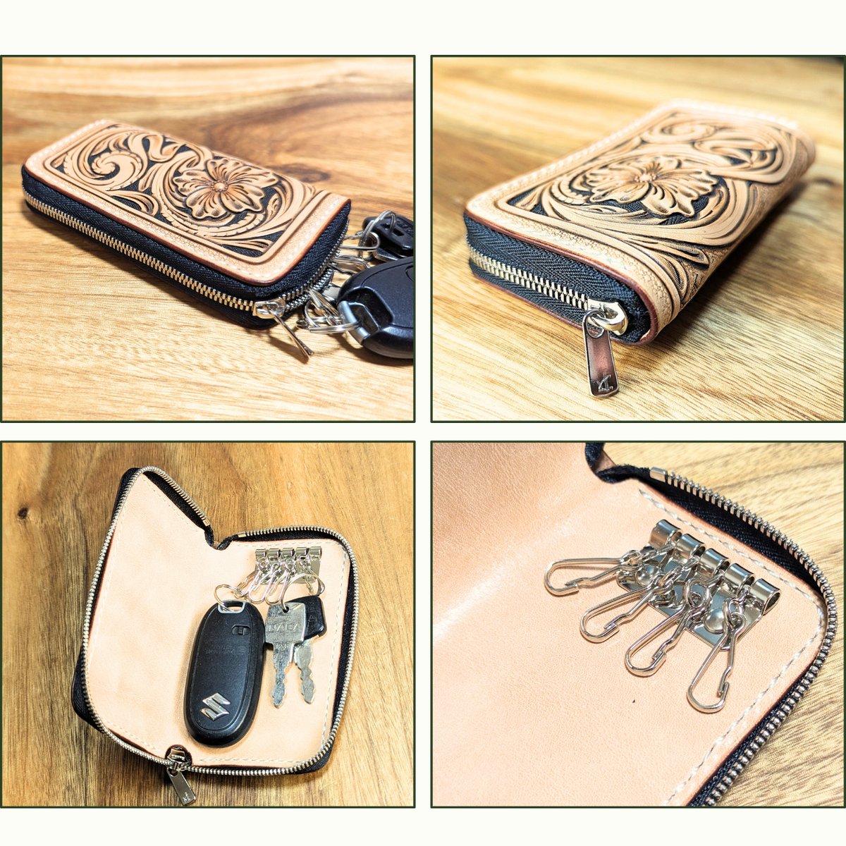 図案＋型紙＋動画】ラウンドファスナーキーケースの作り方（PDF＋動画