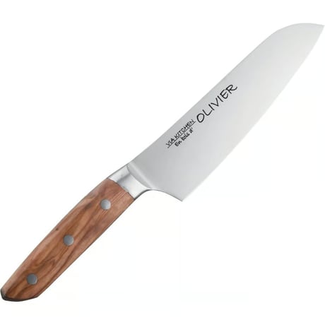 佐竹産業 三徳包丁 バイアキッチン オリーブ 日本製 16.5cm