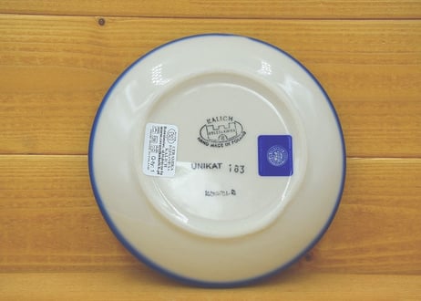ポーランド食器（ポーリッシュポタリー）　丸皿１６ｃｍ　カリヒ社『フラワーガーランド』