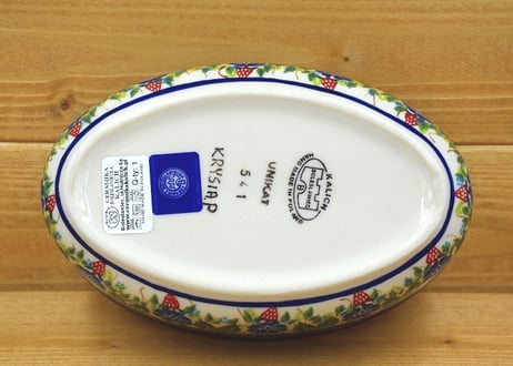 ポーランド食器（ポーリッシュポタリー）　オーブン皿M　オーバル　カリヒ社　『ストロベリーフィールズ』