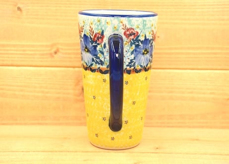 ポーランド食器（ポーリッシュポタリー）　ストレートロングカップ　マヌファクトゥラ社『花咲く草原で』