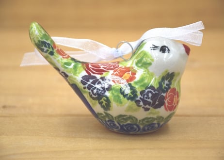 ポーランド食器（ポーリッシュポタリー）　小鳥　カリヒ社『ようこそ！ローズガーデンへ』