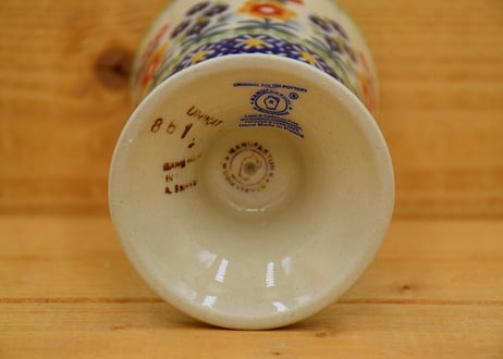 ポーランド食器（ポーリッシュポタリー）　お買い得品　ワインカップ　マヌファクトゥラ社『Nice to meet  you !』