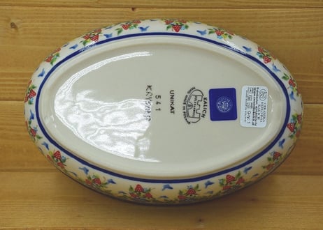 ポーランド食器（ポーリッシュポタリー）　オーブン皿Ⅼ　オーバル　カリヒ社　『ストロベリーフィールズ』