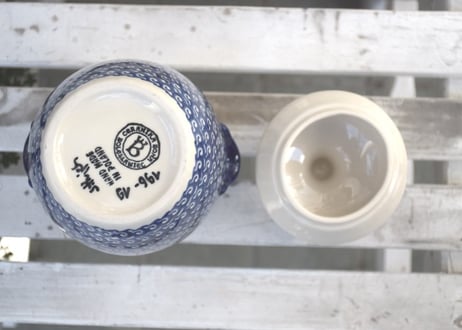 ポーランド食器（ポーリッシュポタリー）　ピクルスジャー　ボーナ社『お池でロンド』