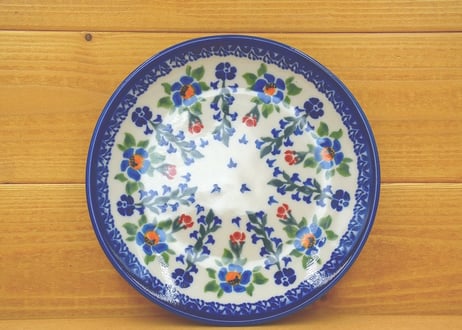 ポーリッシュポタリー 丸ボウル(水色・白花) 2Qlty ポーリッシュポタリー 丸ボウル(水色・白花) 2Qlty ポーリッシュ