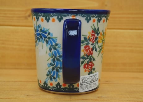 ポーランド食器、（ポーリッシュポタリー）ストレートカップL　カリヒ社『花かんむり』