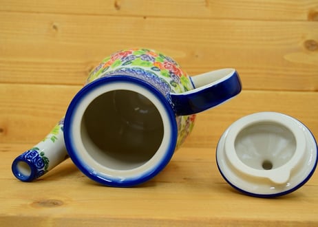 ポーランド食器（ポーリッシュポタリー）　ティーポット、コーヒーポット７５０ｃｃ　カリヒ社『ようこそ！ローズガーデンへ』
