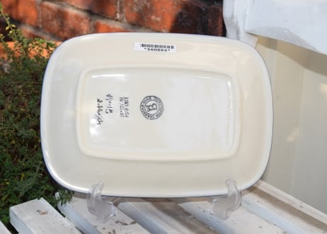 ポーランド食器（ポーリッシュポタリー）　角皿中　ボーナ社『お池でロンド』