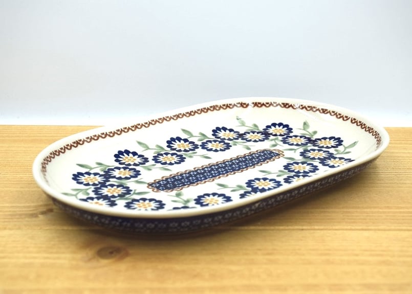【ちょび☆様】【新品・未使用】ポーランド食器　オーバル　皿　パンジー柄 ポーランド食器（ポーリッシュポタリー） オーバル皿M