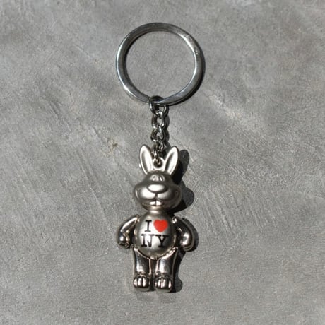 I LOVE NY BIG APPLE RABBIT Keychain