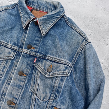 80's Levi's 70411-0816 Flannel Lined Denim Trucker Jacket