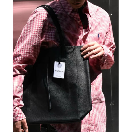MARLON FIRENZE Calf Leather Shopper Bag "Nero"