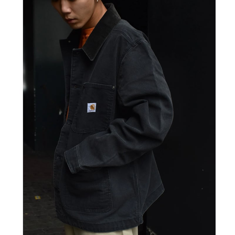 Carhartt Aged Duck Unlined Chore Coat Black | D