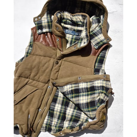 Polo Ralph Lauren Leather Yoke Hoodie Sweat Vest