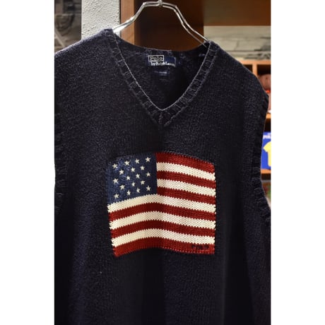 Polo Ralph Lauren USA Flag Cotton Knit Vest