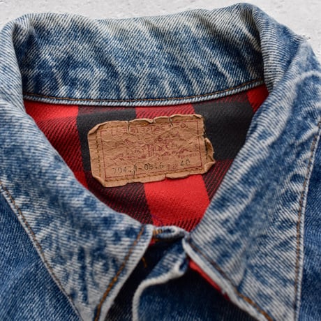 80's Levi's 70411-0816 Flannel Lined Denim Trucker Jacket