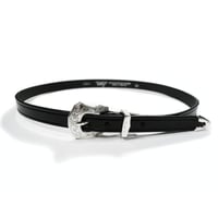 Tory Leather 3-Piece Silver Buckle Belt Black 2244