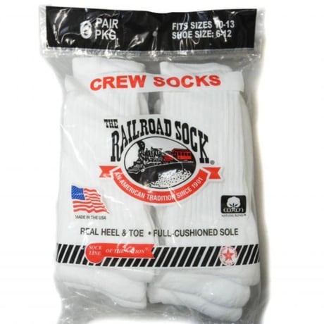 The Railroad Sock 6Pair Crew Socks White レイルロードソックス