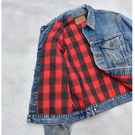 80's Levi's 70411-0816 Flannel Lined Denim Trucker Jacket