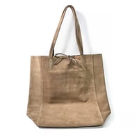 MARLON FIRENZE Calf Leather Shopper Bag Suede "Taupe"