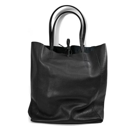MARLON FIRENZE Calf Leather Shopper Bag "Nero"