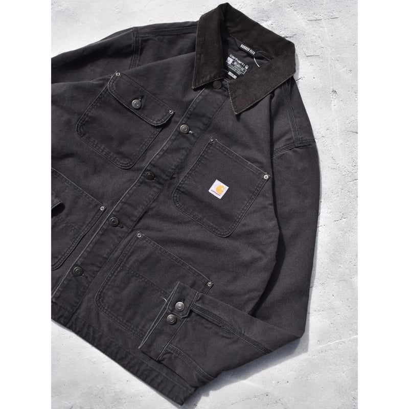 Carhartt Aged Duck Unlined Chore Coat Black | D