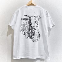 サックス分解図Tシャツ【ホワイト】
