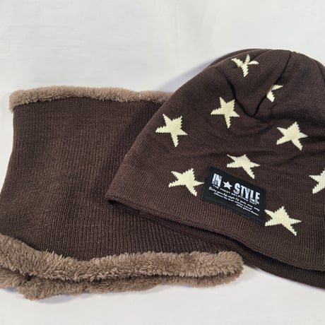 IN☆STYLE レディース、キッズ ニット帽ネックウォーマーセット