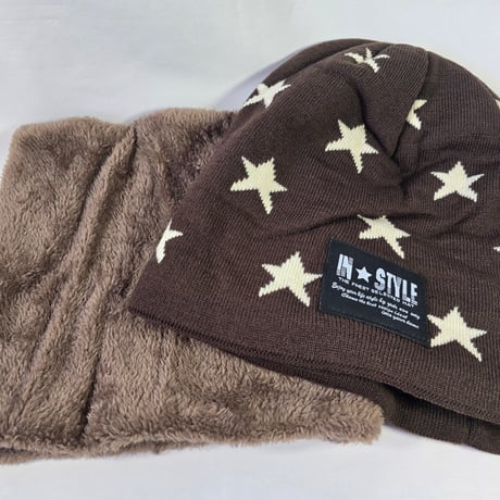 IN☆STYLE レディース、キッズ ニット帽ネックウォーマーセット