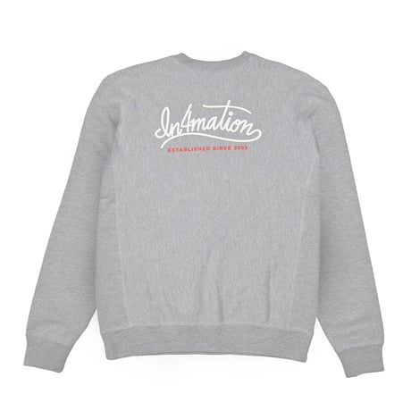 CURSIVE SCRIPT CREWNECK SWEATER / GREY HEATHER