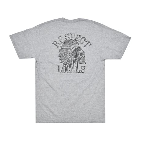 RESPECT LOCALS SKULL TEE / HEATHER GREY