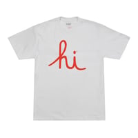 HI SCRIPT TEE SP25 / WHITE-RED