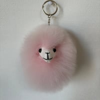 ベビーアルパカファーチャーム ふわふわキーホルダー（ピンク）